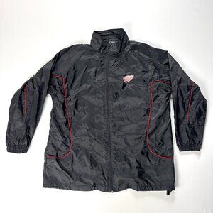 Vintage Detroit Red Wings Sz XL Pro Edge Mens Nylon Jacket Black NHL Hockey